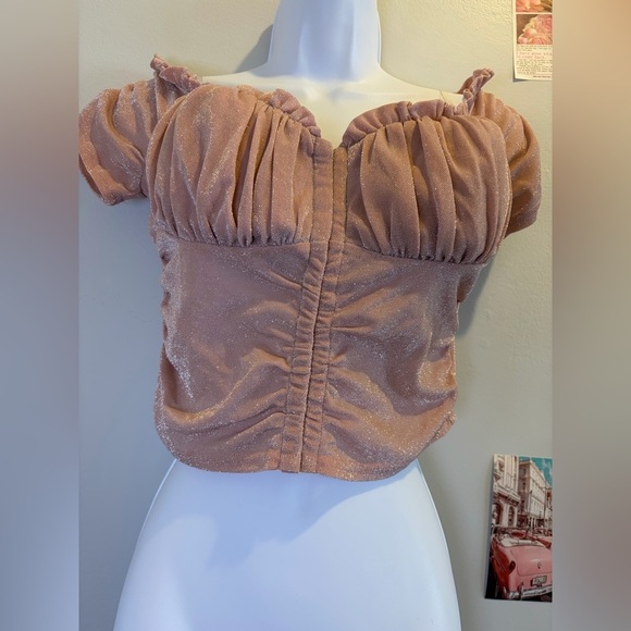 Windsor Tops - Windsor Shimmering Blouse in Rose Gold